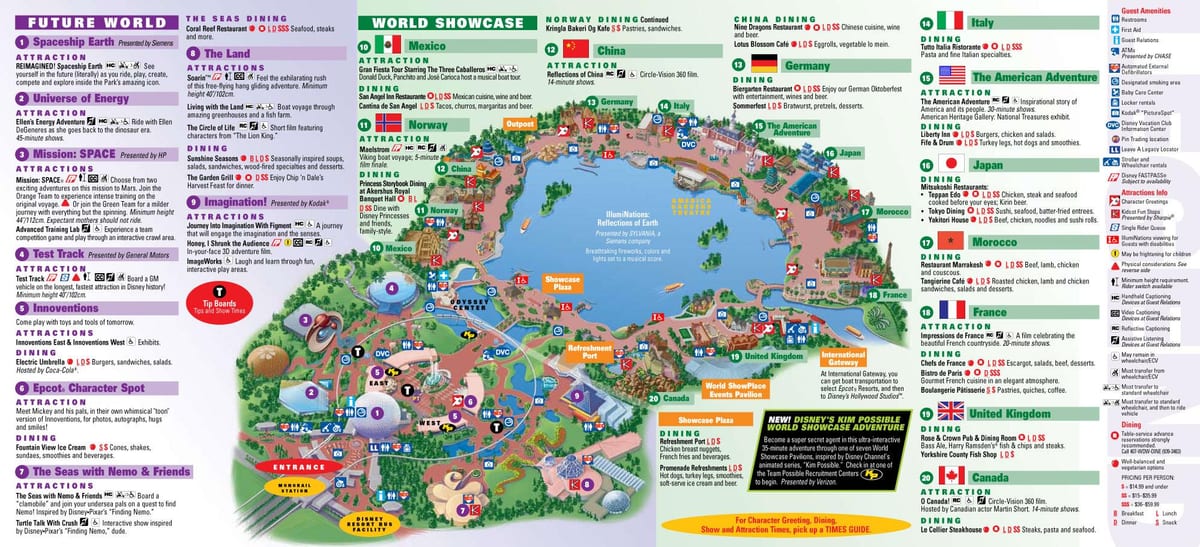 EPCOT Disney World mapa