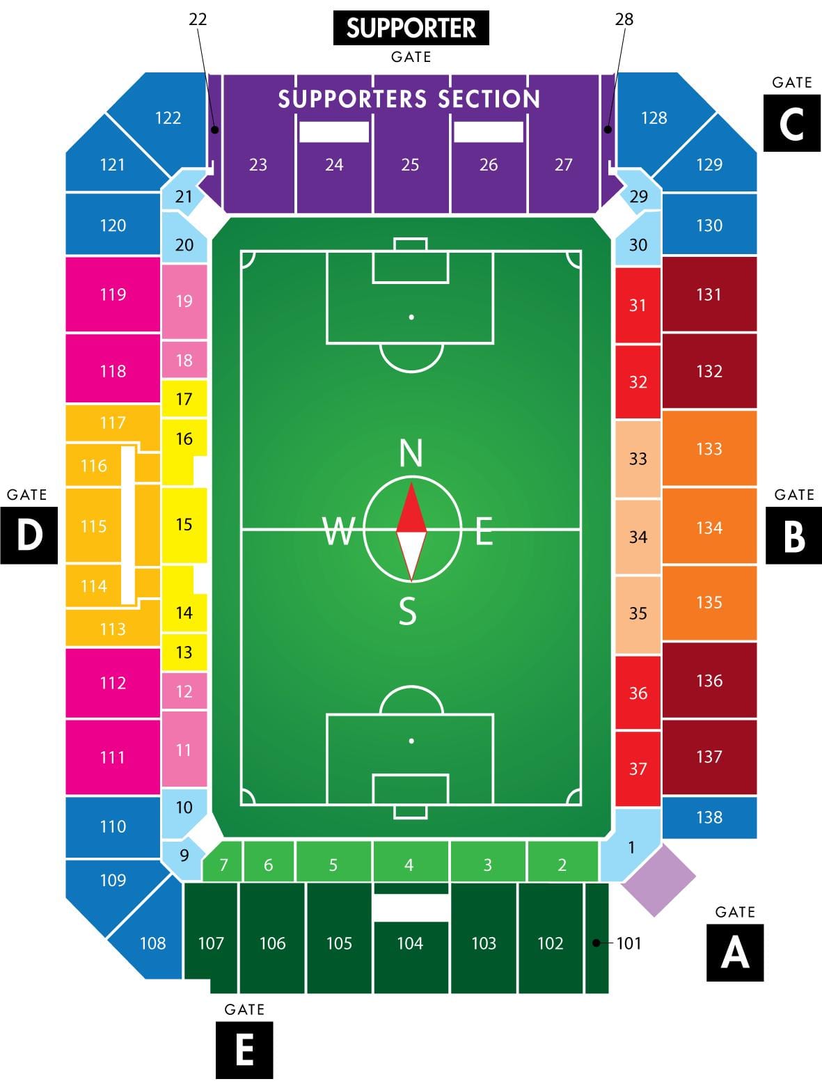 Orlando hiriko futbol-zelaian mapa