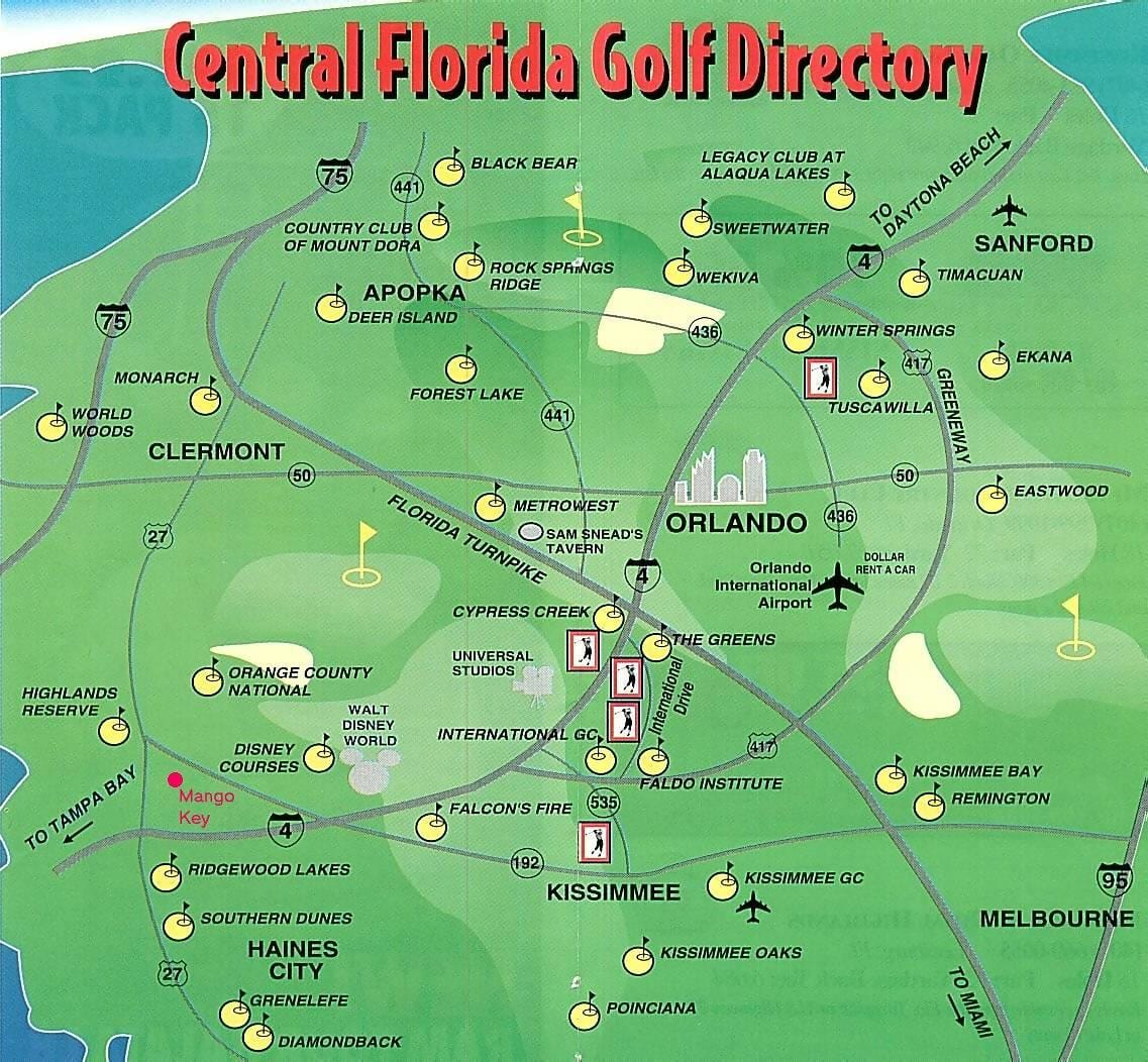 mapa Orlando golf ikastaroak