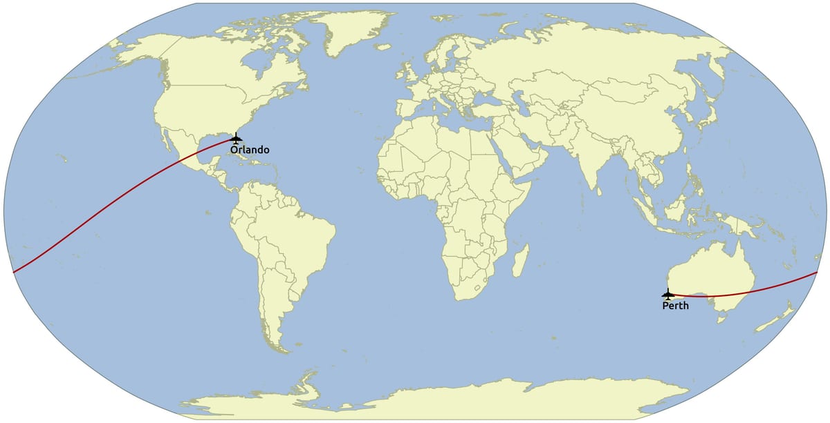 Orlando en Munduko mapa