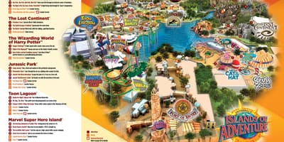 Universal Studios mapa Harry Potter