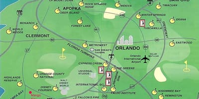 Mapa Orlando golf ikastaroak
