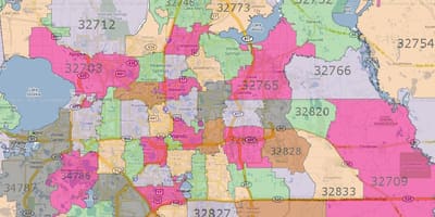 Zip code mapa Orlando