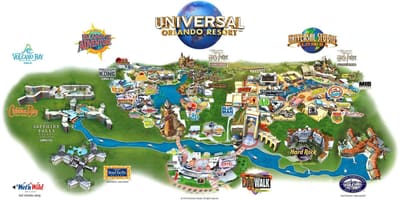 Universal Studios mapa Orlando
